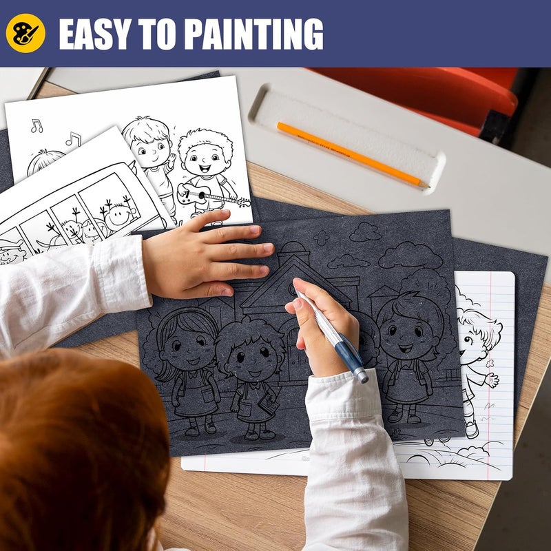 Donyang Carbon Paper for Tracing Transfer-Paper Pad, 30 Pcs Black Graphite Copy Paper for Tracing Drawing Patterns on Wood Projects Canvas Fabric Lettering Sketching Art Supplies, A4 8.3 X 11.8 Inch - Image 3